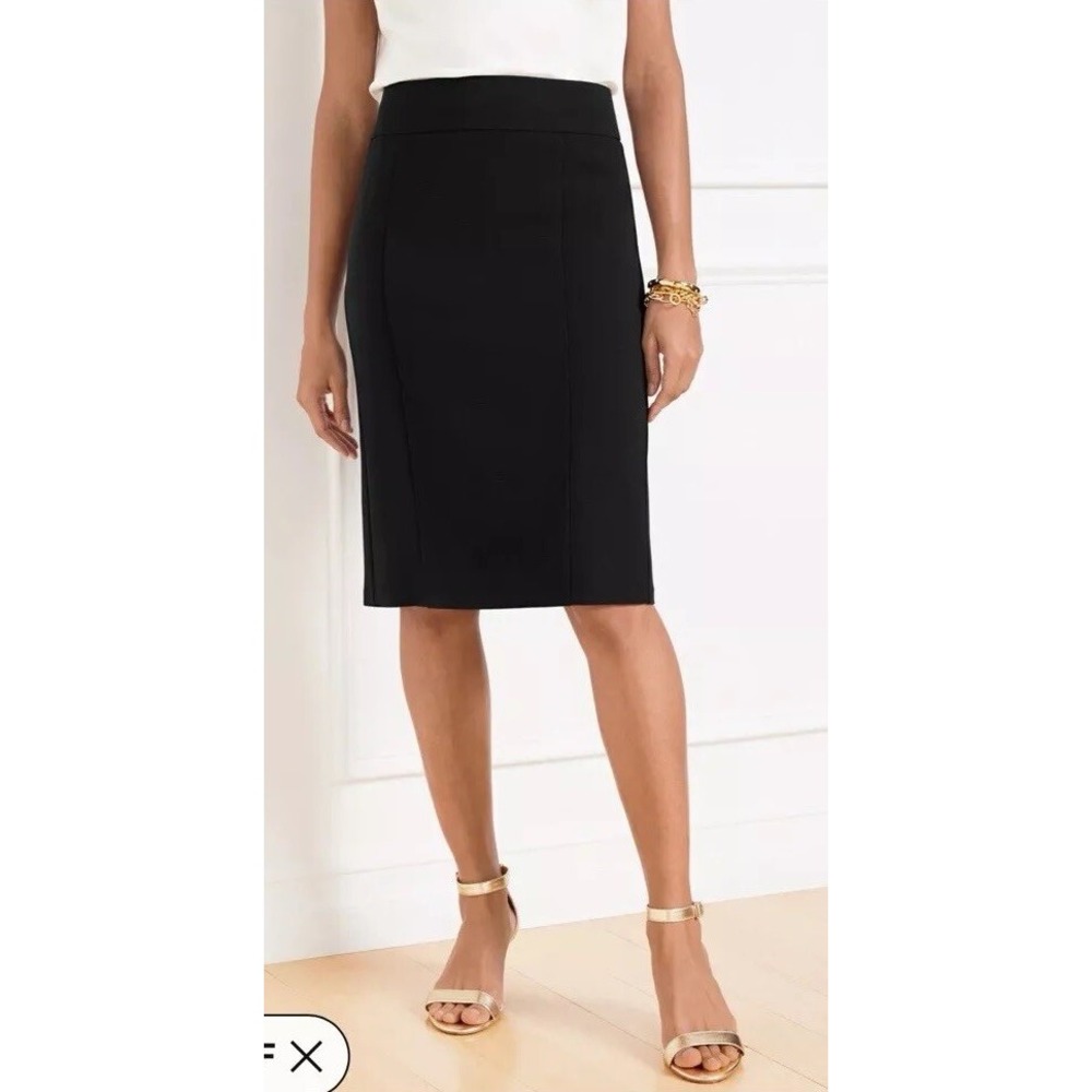 Talbots Petites Black 100% Wool Pencil Skirt Size 8P Made in USA Professional